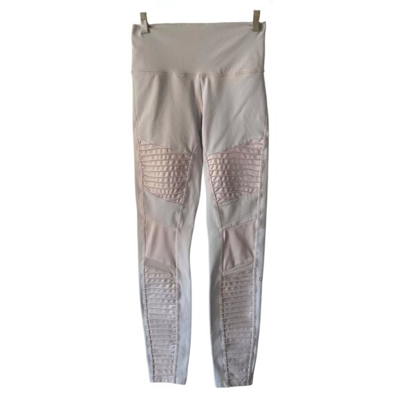 ALO YOGA Lavender Cloud High-Rise Waist Moto Style Women's Leggings Size Medium - Picture 2 of 7